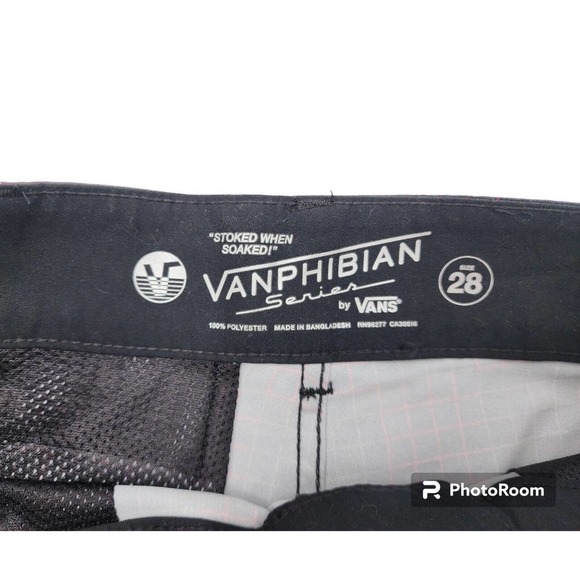 VANS Men's Hybrid Shorts VANPHIBIAN Red Black Checkered NWT Size 28 - Picture 4 of 12